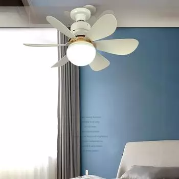 Потолочный вентилятор, мини-вентилятор для домашнего использования с дистанционным управлением, регулируемая цветовая температура, регулировка яркости 40W белый