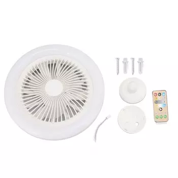 Потолочный вентилятор мощностью 36 Вт, 9,8 дюйма, маленький бесшумный светодиодный вентилятор E27 для спальни 86?265В Белый