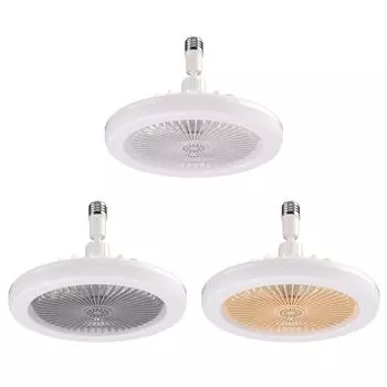 Потолочный вентилятор с подсветкой и управлением, вращением на 360 ° E27, потолочный вентилятор, охлаждающий электрический вентилятор, лампа, люстра для украшения дома серый