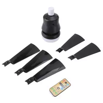 Потолочный вентилятор с регулируемой яркостью, 3 скорости ветра, таймер, цоколь E26, потолочный вентилятор со светодиодной подсветкой для спальни чёрный