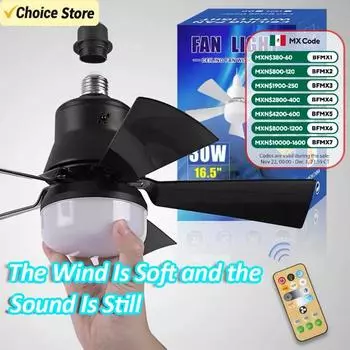 Потолочный вентилятор со светодиодной подсветкой и пультом дистанционного управления Встраиваемый монтаж Съемный Регулируемая яркость Бесшумная конструкция Подходит для домашнего использования белый