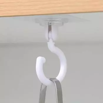 Потолочный вращающийся крючок, не требующий сверления, не оставляющий следов, для крыши, стены, потолка, специальный прочный клейкий крючок, настенный крючок для ключей, для подвешивания на дверь, для задней стенки, крючки для одежды белый