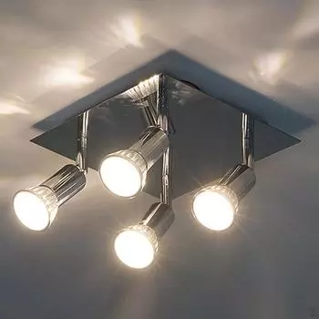 Потолок GU10 на 4 лампы, подходит для комнат или помещений площадью 10-20 м Warm White