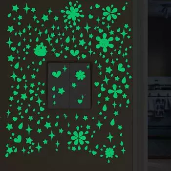 Потолок украшения дома точки капли форма 3D светящиеся наклейки DIY наклейки на стены светятся в темноте