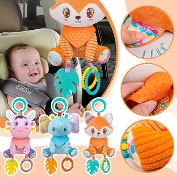 Потяните за веревку, чтобы вытащить колокольчик для кроватки, подвеску-погремушку для детской коляски, успокаивающую игрушку для новорожденного One Size розовый