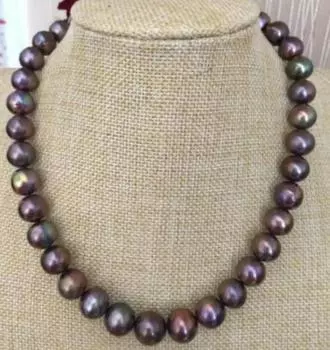 Потрясающее ожерелье из круглого черного и красного жемчуга Южного моря диаметром 8-9 мм длиной 18 дюймов