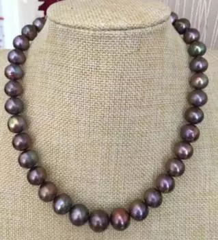 Потрясающее ожерелье из круглого черного и красного жемчуга Южного моря диаметром 8-9 мм длиной 18 дюймов