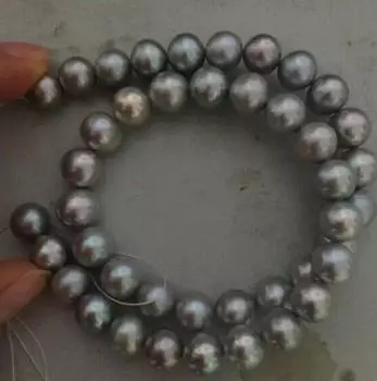 Потрясающее ожерелье с серебристо-серым жемчугом диаметром 8–9 мм и диаметром 18 дюймов.