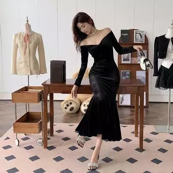 Потрясающее платье с длинными рукавами Instunning Ni Ni Elegance Black Code S