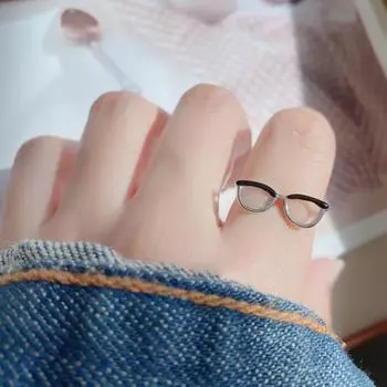 Потрясающее забавное кольцо для аксессуаров, портативное кольцо в форме очков, для дома чёрный