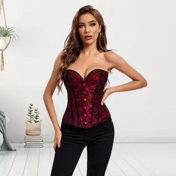 Потрясающее женское бюстье без рукавов, обтягивающее на шнуровке, большие размеры, с застежкой спереди, регулируемой талией, бюстье для вечеринки S