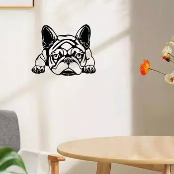 Потрясающий декор для дома внутри и снаружи помещения! 1 шт. Металлический бульдог настенное искусство. Для гостиной, спальни, кухни. Уникальная идея подарка на праздник. чёрный