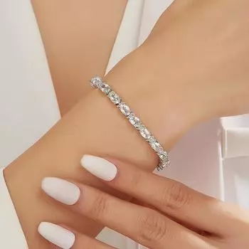 Потрясающий дизайнерский серебряный браслет для женщин и девочек, натуральный небесно-голубой топаз, камень ноября, роскошные ювелирные изделия, подарок на день рождения 22cm синий