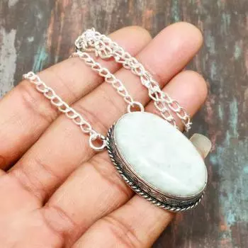 Потрясающий драгоценный камень аквамарин, твердое серебро 925 пробы, ожерелье ручной работы, ювелирные изделия 20 Inches белый