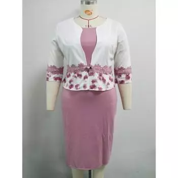 Потрясающий комплект для мамы больших размеров в африканском стиле, состоящий из пальто и платья с принтом XL-42 синий