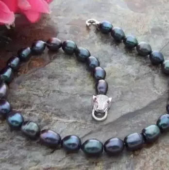 ПОТРЯСАЮЩЕЕ ОЖЕРЕЛЬЕ С ТАИТЯНСКИМ ЧЕРНЫМ ЗЕЛЕНЫМ ЖЕМЧУГОМ 9–10 мм 18 ДЮЙМОВ