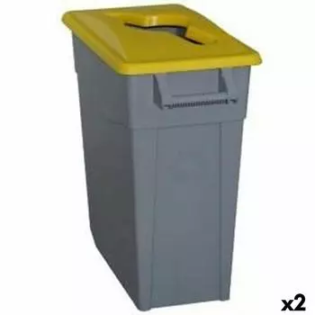Poubelle Recyclage Denox 65 L Jaune (2 Units) TU