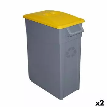 Poubelle Recyclage Denox 65 L Jaune (2 Units) TU