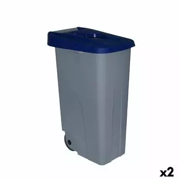 Poubelle Roulettes Denox Bleu 85 L 58 X 41 X 76 Cm (2 Units) TU