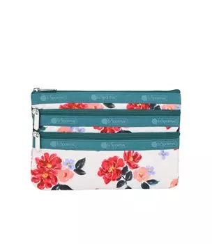 Pouch 3ZIP Painterly Floral [LeSportsac] [Official] COSMETIC/7158