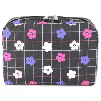 Pouch 7121 EXTRA LARGE RECTANGULAR COSMETIC HA75 FLORAL PLAID [LeSportsac] [Item]