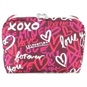 Pouch 7121 EXTRA LARGE RECTANGULAR COSMETIC HB50 LOVE NOTES BERRY [LeSportsac] [item]
