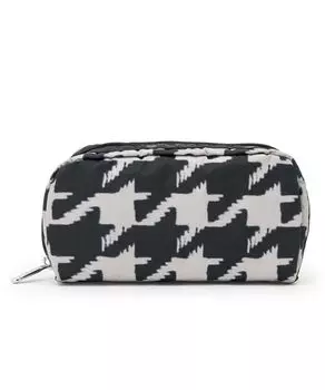 Pouch RECTANGULAR Houndstooth [LeSportsac] [Official] COSMETIC/6511 Black/Beige