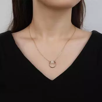 Poulisa 8 мм жемчужное ожерелье-цепочка из стерлингового серебра 925 пробы для женщин, 18-каратное золотое покрытие S925, ожерелья на шею с подвеской, классика 38cm