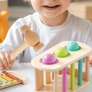 Pound Tap Bench with Slide Out Xylophone Sensory Musical Activity Toy, Pounding Toy for