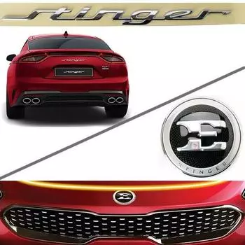 Pour Vritable OEM Avant Arrire Plaque Signaltique E с логотипом Stinger Emblme pour Stinger серебряный