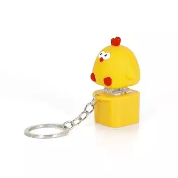 Поющая Клавиатура Звук Брелок Желтый Цыпленок Кнопка для Пальца Кольцо для Ключей Дети