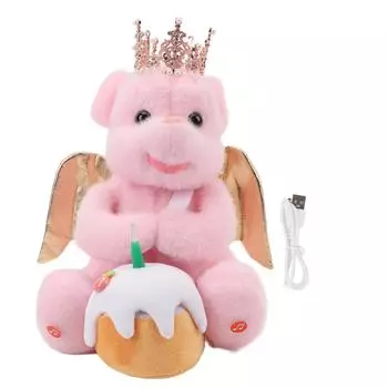 Поющий плюшевый медведь, милая музыкальная интерактивная обучающая игрушка, электрическая мягкая игрушка медведь на день рождения розовый