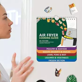 Поваренная книга для фритюрницы Календарь Магнитная шпаргалка Food Pro Рецепты Расписание приготовления Краткое справочное руководство Кухонные аксессуары