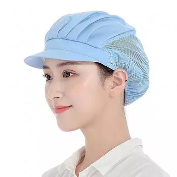 Поварской колпак, пылезащитный колпак для работы на фабрике общественного питания, рабочий колпак для работы в столовой небесно-голубой