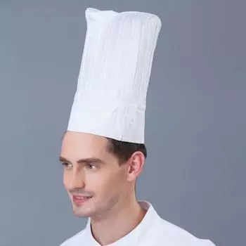 Поварской колпак унисекс кухонный колпак для отеля ресторана поварской колпак плиссированный дизайн однотонный рабочий колпак официанта поварской колпак топпер белый