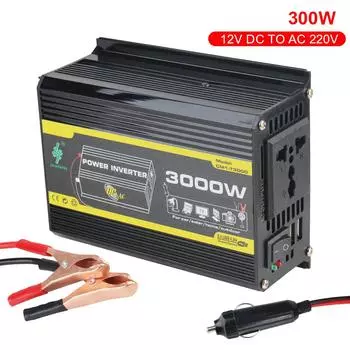 Power Adapter Car Inverter AC Socket EU Plug 3 Ports Sockets QC 3.0 DC 12V to AC 220V Converter 4.2A USB Chargers жёлтый