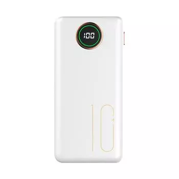 Power Bank 10000 мАч 20000 мАч Powerbank для телефона Внешний аккумулятор Мобильное портативное зарядное устройство Poverbank с цифровым дисплеем 10000 mAh белый