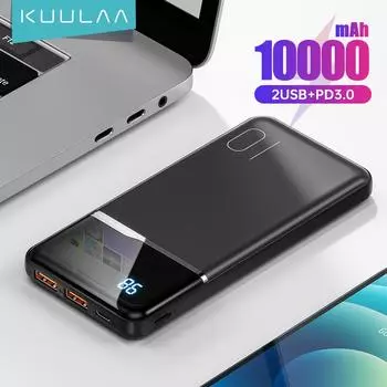 Power Bank Kuulaa 10000мАч с дисплеем Upgrade-18W чёрный