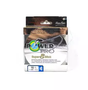 Power Pro Super 8 Slick Spectra Line 15 фунтов на 300 ярдов, синий (0220)