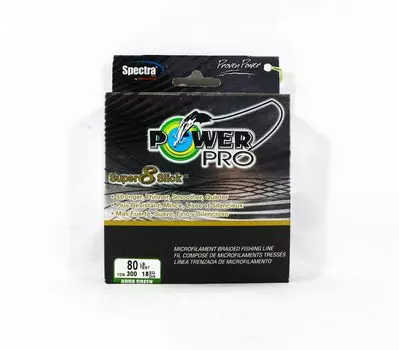 Power Pro Super 8 Slick Spectra Line 80 фунтов на 300 ярдов, зеленый (0763) зелёный