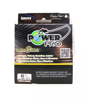 Power Pro Super 8 Slick Spectra Line 40 фунтов на 300 ярдов, коричневый (0497)