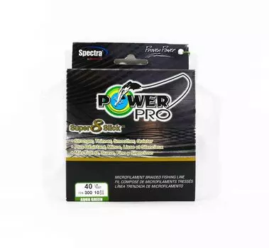 Power Pro Super 8 Slick Spectra Line 40 фунтов на 300 ярдов, зеленый (0732) зелёный