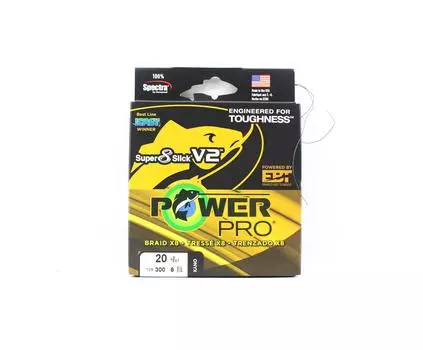 Power Pro Super 8 Slick Version 2 Spectra Line, 20 фунтов, 300 ярдов, оникс (8073) оникс