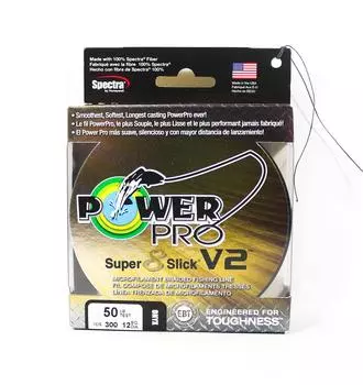 Power Pro Super 8 Slick Version 2 Spectra Line, 50 фунтов, 300 ярдов, оникс (8554) оникс
