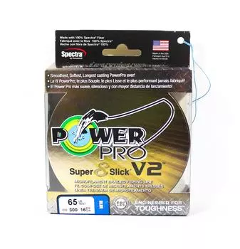 Power Pro Super 8 Slick Version 2 Spectra Line 65 фунтов на 300 ярдов, синий (8684) синий