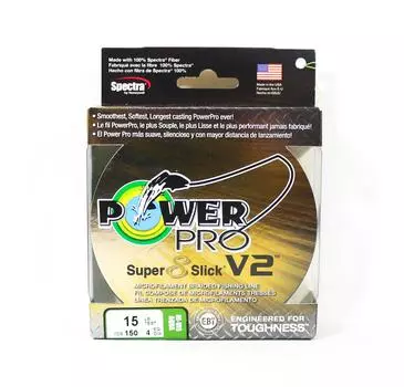 Power Pro Super 8 Slick Version 2 Spectra Line 15 фунтов на 150 ярдов цвета морской волны (7854) цвет морской волны