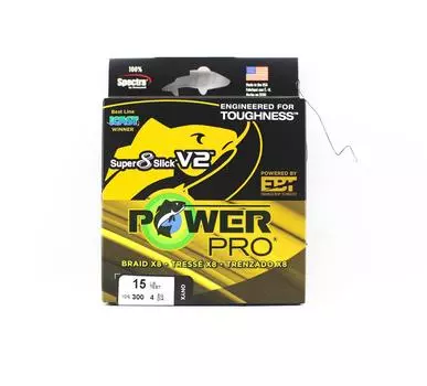 Power Pro Super 8 Slick Version 2 Spectra Line, 15 фунтов, 300 ярдов, оникс (7915) оникс