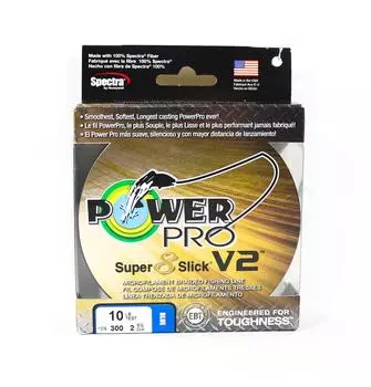 Power Pro Super 8 Slick, версия 2 Spectra Line, 10 фунтов на 300 ярдов, синий (7724)