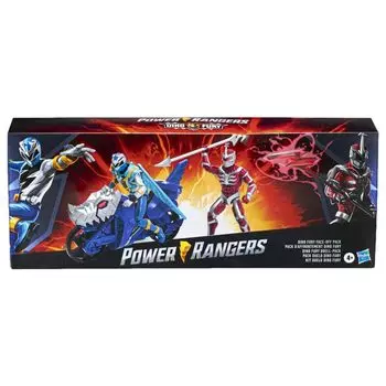 Power Rangers Hasbro Dino Fury Face Off Pack Синий Рейнджер Мотоцикл Лорд Зедд + и синий