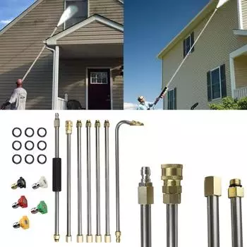 Power Washer Lances With Spray Nozzle Universal Washer Extension Rod Kit For Car Washing